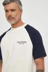 Tommy Hilfiger tricou din bumbac bărbați, culoarea bej, cu model MW0MW33679 PPYH-TSM040_12X