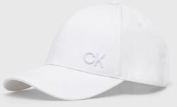 Calvin Klein șapcă de baseball din bumbac culoarea alb, cu imprimeu K60K612000 PPYH-CAD076_00X