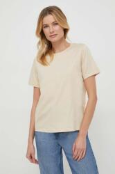 Calvin Klein tricou din bumbac femei, culoarea bej 9BYX-TSD00D_01X