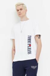 Tommy Jeans tricou din bumbac bărbați, culoarea alb, cu imprimeu DM0DM18295 PPYH-TSM03I_00A