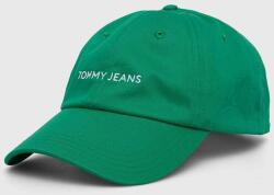 Tommy Jeans șapcă de baseball din bumbac culoarea verde, uni AW0AW15845 PPYH-CAD00R_77X