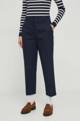 Tommy Hilfiger pantaloni femei, culoarea bleumarin, drept, high waist WW0WW40504 PPYH-SPD004_59X