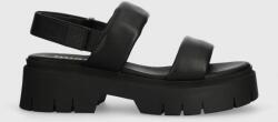 Hugo sandale de piele Kris femei, culoarea negru, cu platforma, 50517374 PPYH-OBD1TE_99X