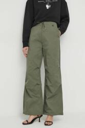 Calvin Klein Jeans pantaloni femei, culoarea verde, lat, high waist J20J222609 PPYH-SPD04L_78X