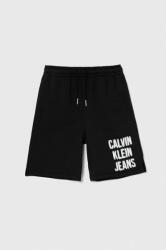 Calvin Klein Jeans pantaloni scurti copii culoarea negru, talie reglabila PPYH-SZB006_99X
