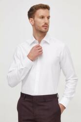 HUGO BOSS cămașă din bumbac bărbați, culoarea alb, cu guler clasic, slim 50508401 PPYH-KDM00J_00A