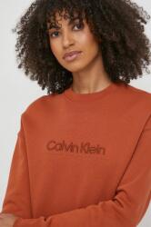 Calvin Klein bluză femei, culoarea maro, cu imprimeu K20K206757 PPYH-BLD025_22X