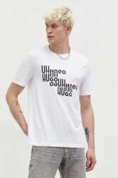 Hugo tricou din bumbac bărbați, culoarea alb, cu imprimeu 50504936 PPYH-TSM007_00A