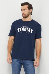 Tommy Jeans tricou din bumbac bărbați, culoarea bleumarin, cu imprimeu DM0DM18274 PPYH-TSM039_59X