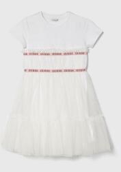 Guess rochie fete culoarea alb, mini, evazati PPYH-SUG028_00X