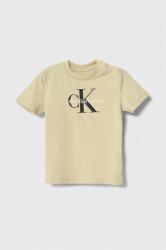 Calvin Klein tricou copii culoarea bej, cu imprimeu PPYH-TSK04M_02X