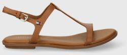 Tommy Hilfiger sandale de piele TH FLAT SANDAL femei, culoarea maro, FW0FW07930 PPYH-OBD1HL_82X