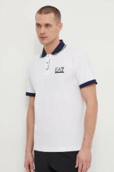 EA7 Emporio Armani tricou polo barbati, culoarea alb, cu imprimeu PPYH-POM06B_00X