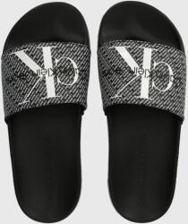 Calvin Klein Jeans papuci SLIDE AOP WN femei, culoarea negru PPYH-OBD1L5_99X