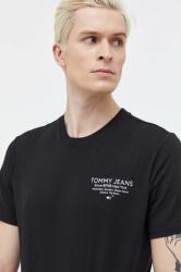 Tommy Jeans tricou din bumbac bărbați, culoarea negru, cu imprimeu DM0DM18265 PPYH-TSM034_99X