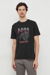 Boss Orange tricou din bumbac bărbați, culoarea negru, cu imprimeu 50510223 PPYH-TSM01S_99X