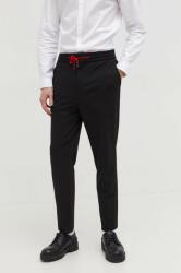 HUGO BOSS pantaloni barbati, culoarea negru, mulata PPYH-SPM001_99X