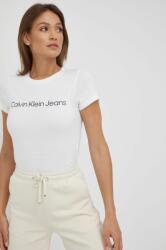 Calvin Klein Jeans tricou din bumbac(2-pack) culoarea alb 9BYY-TSD040_00A