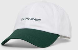 Tommy Jeans șapcă de baseball din bumbac culoarea alb, cu model AM0AM12024 PPYH-CAM01H_00A