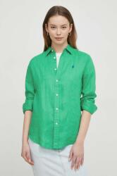 Ralph Lauren cămașă de in culoarea verde, cu guler clasic, regular 211920516 PPYX-KDD0K8_77X