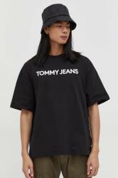 Tommy Jeans tricou din bumbac bărbați, culoarea negru, cu imprimeu DM0DM18267 PPYH-TSM036_99X