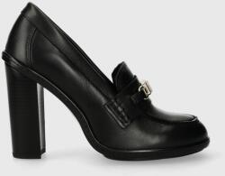 Tommy Hilfiger pantofi de piele TH HARDWARE BLOCKY PUMP culoarea negru, cu toc drept, FW0FW07767 PPYH-OBD0RC_99X