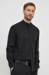 Calvin Klein cămașă bărbați, culoarea negru, cu guler stand-up, relaxed K10K111736 9BYX-KDM0IU_99X