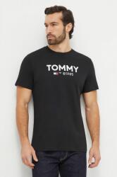 Tommy Jeans tricou din bumbac bărbați, culoarea negru, cu imprimeu DM0DM18264 PPYH-TSM033_99X