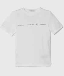 Calvin Klein tricou de bumbac pentru copii culoarea alb, cu imprimeu PPYH-TSB0KW_00X