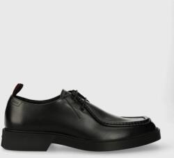 Hugo pantofi de piele Iker barbati, culoarea negru, 50512736 PPYH-OBM03O_99X
