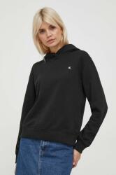 Calvin Klein bluză femei, culoarea negru, cu glugă, imprimeu J20J223227 PPYH-BLD03J_99X