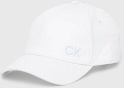 Calvin Klein șapcă de baseball din bumbac culoarea alb, cu imprimeu K60K611999 PPYH-CAD075_00X