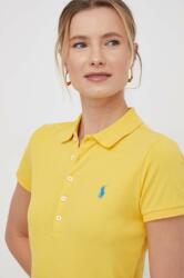 Ralph Lauren tricou polo femei, culoarea galben PPYX-TSD076_10X