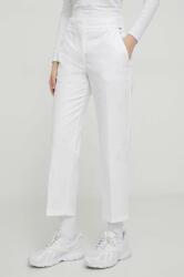 Tommy Hilfiger pantaloni femei, culoarea alb, drept, high waist WW0WW40504 PPYH-SPD004_00X