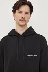 Calvin Klein hanorac de bumbac bărbați, culoarea negru, cu glugă, uni J30J324620 PPYH-BLM051_99X