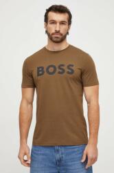 Boss Orange BOSS tricou din bumbac CASUAL bărbați, culoarea verde, cu imprimeu 50481923 9BYY-TSM0B3_78X