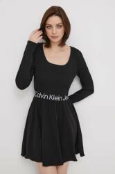 Calvin Klein rochie culoarea negru, mini, evazați J20J222523 PPYH-SUD08G_99X
