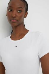 Tommy Jeans tricou femei, culoarea alb DW0DW17383 PPYH-TSD04G_00X