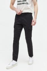Tommy Hilfiger pantaloni barbati, culoarea negru, cu fason cargo PPYH-SPM01T_99X