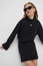 HUGO BOSS rochie din bumbac culoarea negru, mini, oversize 50505122 PPYH-SUD01F_99X