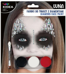 Kidea - LUNA arcfestékek - 3 szín + ecset és gyémánt (készlet)
