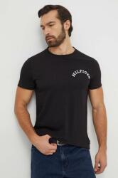 Tommy Hilfiger tricou din bumbac bărbați, culoarea negru, cu imprimeu MW0MW33686 PPYH-TSM03N_99X