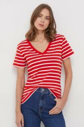Tommy Hilfiger tricou din bumbac femei, culoarea roșu WW0WW40584 PPYH-TSD002_33A