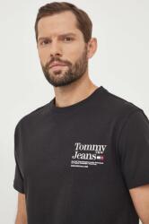Tommy Jeans tricou din bumbac bărbați, culoarea negru, cu imprimeu DM0DM18870 PPYH-TSM03K_99X