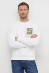Calvin Klein bluză bărbați, culoarea alb, cu imprimeu K10K112249 PPYH-BLM043_00X
