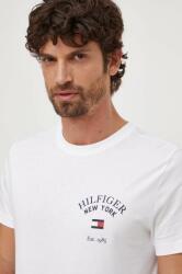Tommy Hilfiger tricou din bumbac bărbați, culoarea alb, cu imprimeu MW0MW33689 PPYH-TSM03R_00X