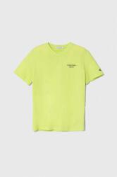 Calvin Klein tricou de bumbac pentru copii culoarea verde, cu imprimeu PPYH-TSB0KS_71X