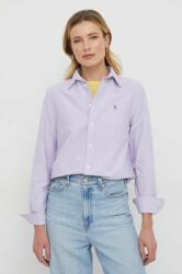 Ralph Lauren cămașă din bumbac femei, culoarea violet, cu guler clasic, relaxed 211932521 PPYH-KDD02F_04X