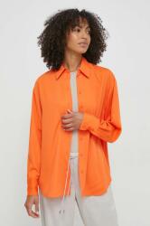 Calvin Klein cămașă femei, culoarea portocaliu, cu guler clasic, relaxed K20K206777 PPYH-KDD01I_23X