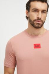 Hugo tricou din bumbac culoarea roz, cu imprimeu 50447978 PPY8-TSM0JJ_30X
